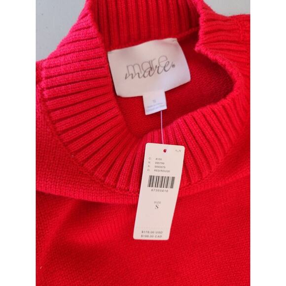 NWT Anthropologie Mare Mare Twofer Mock-Neck Sweater dress Sz S Red 9A401 - Picture 8 of 11